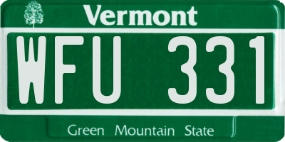 VT license plate WFU331