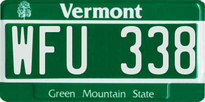 VT license plate WFU338