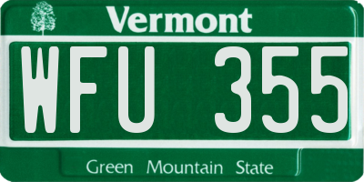 VT license plate WFU355