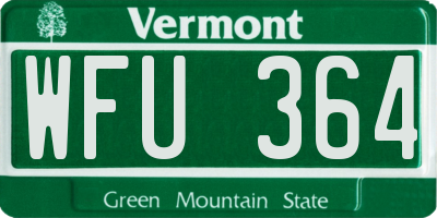 VT license plate WFU364