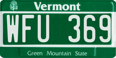 VT license plate WFU369