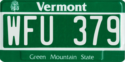 VT license plate WFU379