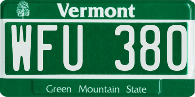 VT license plate WFU380