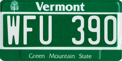 VT license plate WFU390