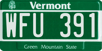 VT license plate WFU391