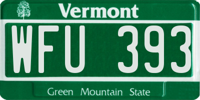 VT license plate WFU393
