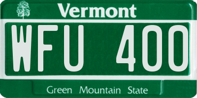 VT license plate WFU400