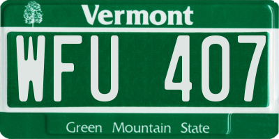 VT license plate WFU407