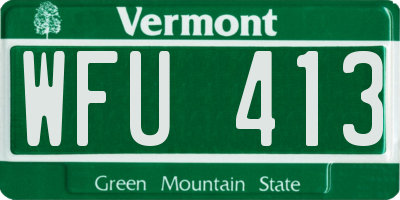 VT license plate WFU413
