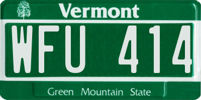 VT license plate WFU414
