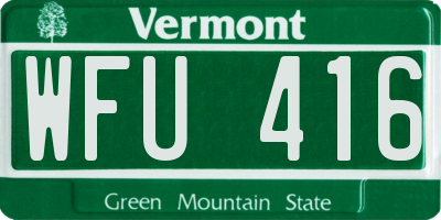 VT license plate WFU416
