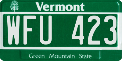 VT license plate WFU423