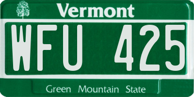 VT license plate WFU425