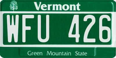 VT license plate WFU426