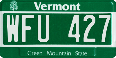 VT license plate WFU427