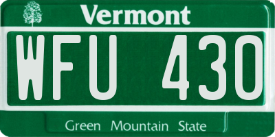 VT license plate WFU430