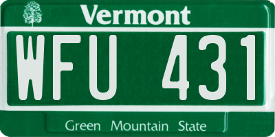VT license plate WFU431