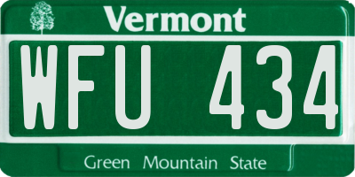 VT license plate WFU434