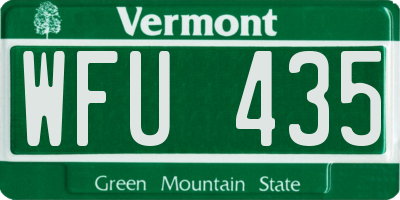 VT license plate WFU435