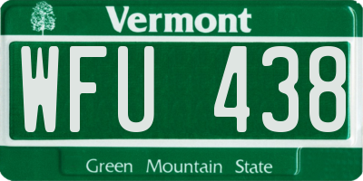 VT license plate WFU438
