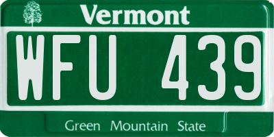VT license plate WFU439