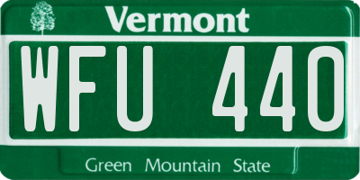 VT license plate WFU440
