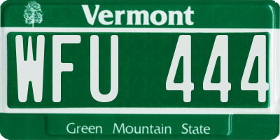 VT license plate WFU444