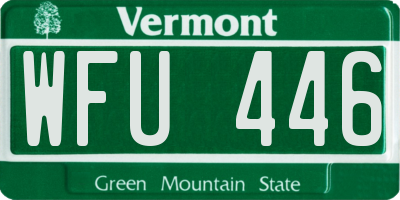 VT license plate WFU446