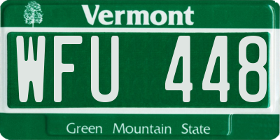 VT license plate WFU448