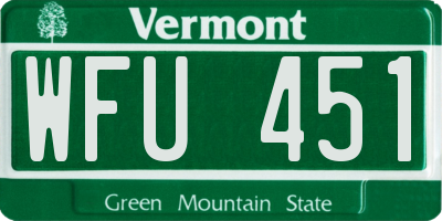 VT license plate WFU451