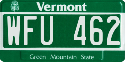VT license plate WFU462
