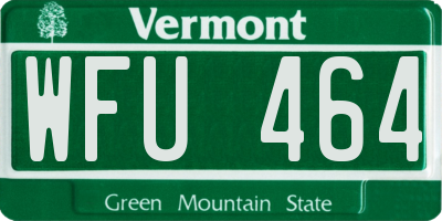 VT license plate WFU464