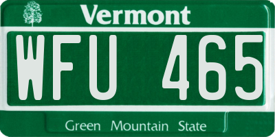 VT license plate WFU465