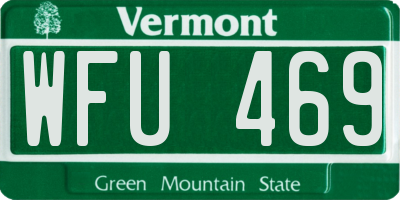 VT license plate WFU469
