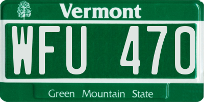 VT license plate WFU470