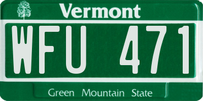VT license plate WFU471