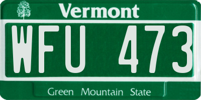 VT license plate WFU473