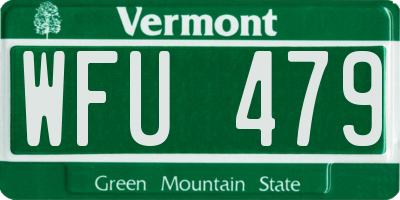 VT license plate WFU479