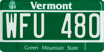 VT license plate WFU480