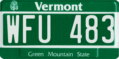 VT license plate WFU483