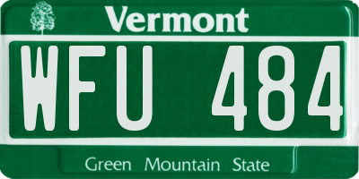 VT license plate WFU484