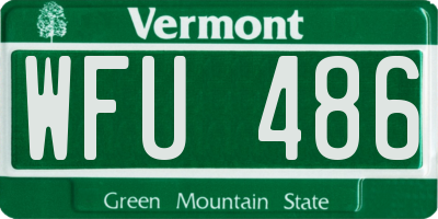VT license plate WFU486
