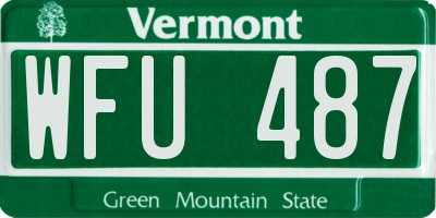 VT license plate WFU487