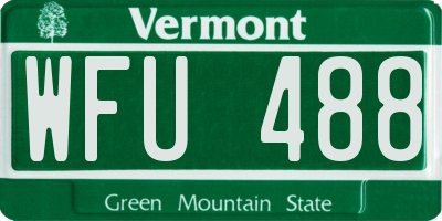 VT license plate WFU488