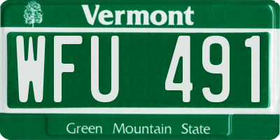 VT license plate WFU491