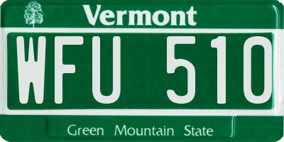VT license plate WFU510