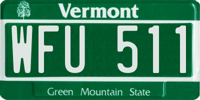 VT license plate WFU511