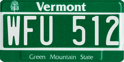 VT license plate WFU512