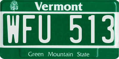 VT license plate WFU513