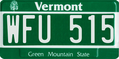VT license plate WFU515